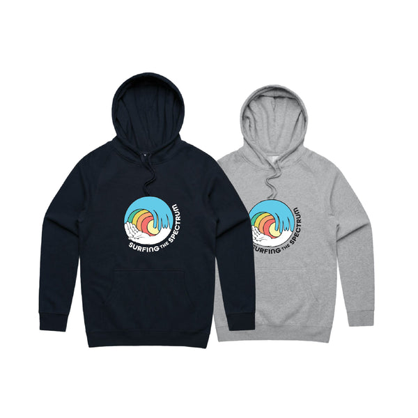 Surfing the Spectrum Hoodie Navy/Grey