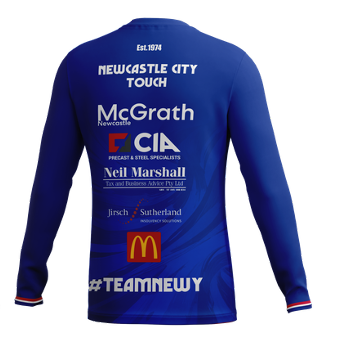 Newcastle City Touch Male LS Tee - Blue