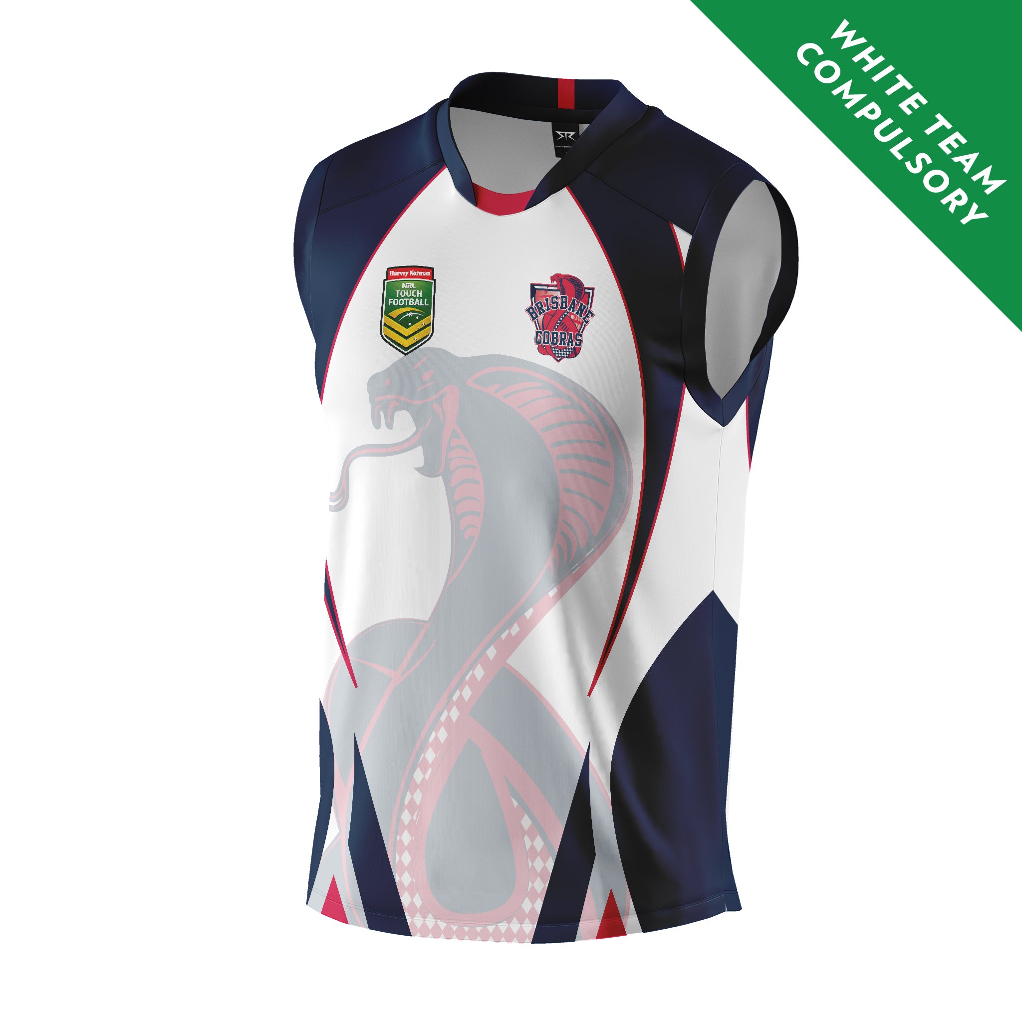 Brisbane Cobras Womens White Team X Carbon Alternative Playing Top