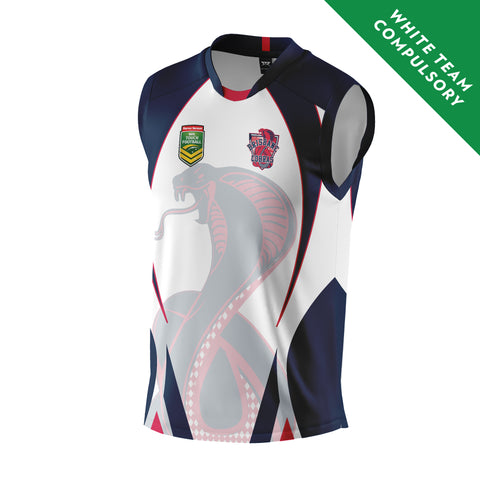 Brisbane Cobras Womens White Team X Carbon Alternative Playing Top