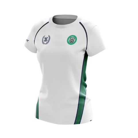 Women's UE Ormond White/Bottle Green Short Sleeve Top