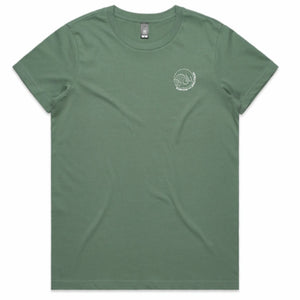 Surfing The Spectrum Female Tee Sage/Coral