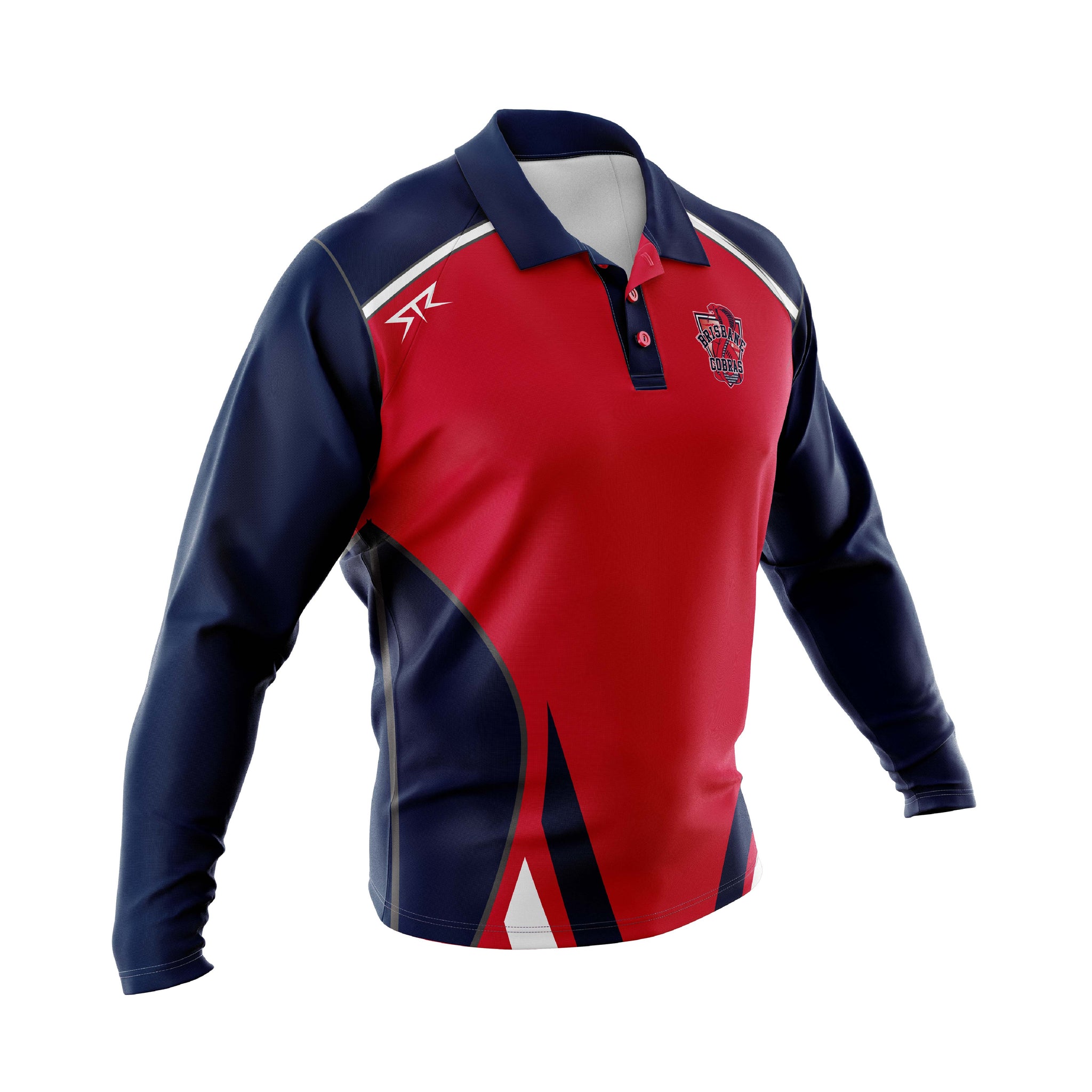 Brisbane Cobras Women's Red Long Sleeve Polo